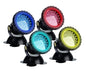 Set de 4 lampi subacvatice pentru piscina, acvariu, iaz, fantana arteziana, LED RGB, cu control prin telecomanda, impermeabile IP68, luminozitate reglabila, 36 LED-uri, rotatie 180 de grade, negru