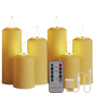 Set 6 lumanari LED reincarcabile, cu telecomanda, efect de flacara, temporizator, intensitate reglabila pe 5 niveluri, pentru Halloween, Craciun, nunta, petrecere