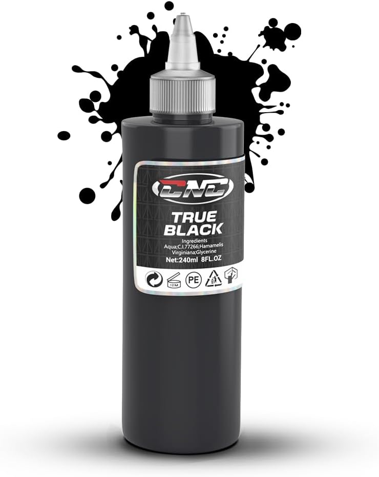 Pigment tatuaj permanent 240 ml, tus pentru tatuaje profesionale, microblading, negru