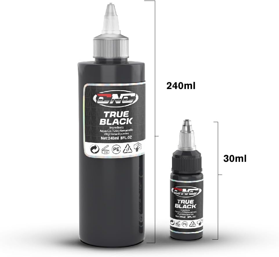 Pigment tatuaj permanent 240 ml, tus pentru tatuaje profesionale, microblading, negru
