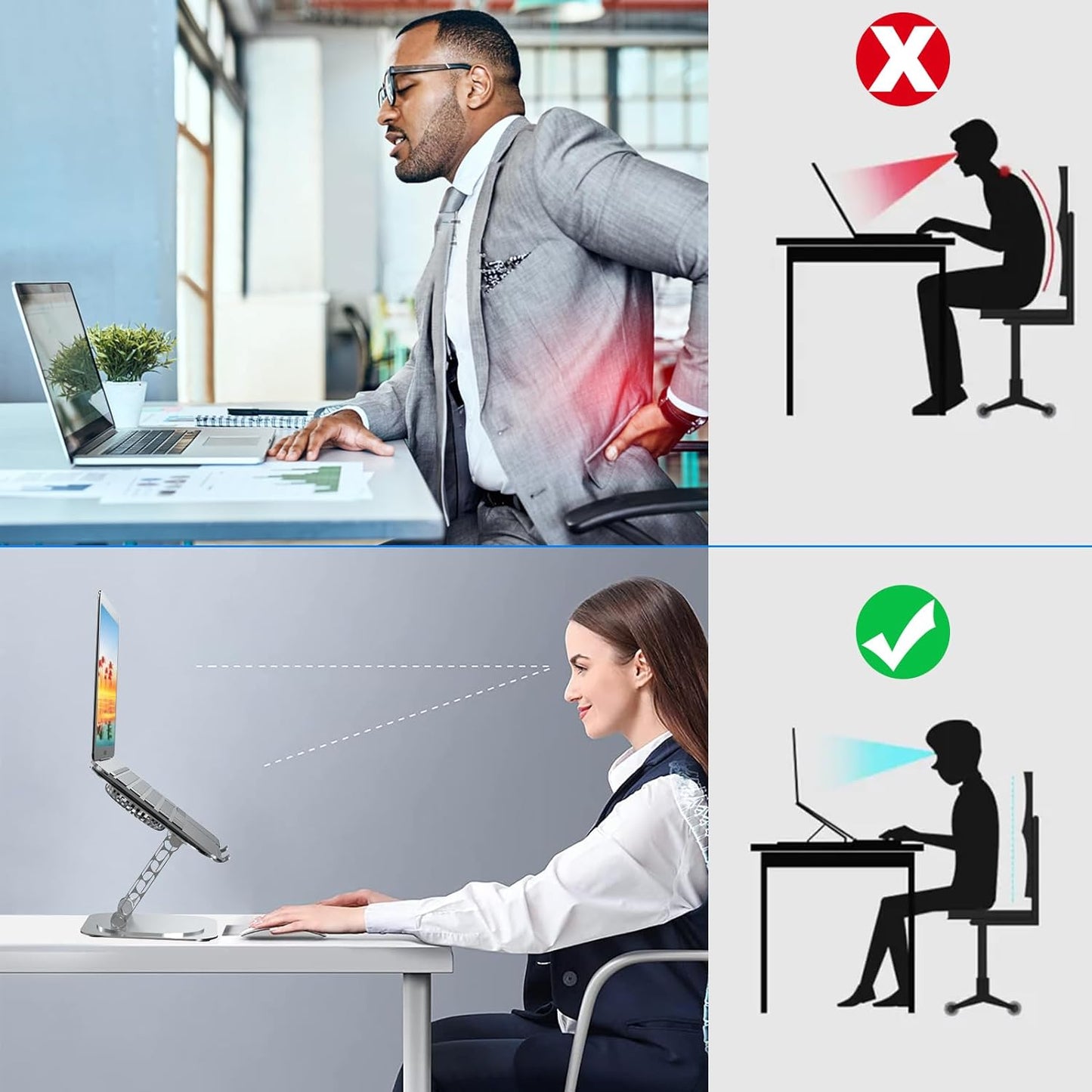 Stand pentru laptop si tableta, ventilatie prin cooler, pliabil si portabil, reglabil cu unghi de rotire de 360°, inaltime ajustabila, aluminiu, greutate suportata 10 kg, racire rapida si eficienta, Hsility