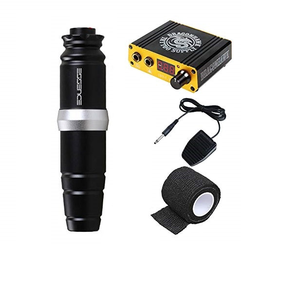 Set masina tatuaj rotativa, aparat de tatuat profesional, cu sursa de alimentare, Dragonhawk