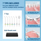 Irigator oral pentru dus bucal, portabil, reincarcabil, cu functie de memorie, presiune 30 120 PSI, duza rotativa la 360 grade, display LCD, impermeabil IPX7, 260 militri, 10 moduri, 4 viteze, baterie 2000mAh, 7 capate interschimbabile, negru