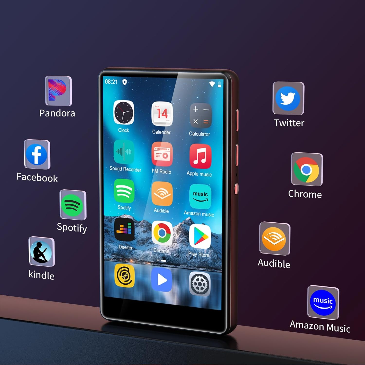 MP4 Player de 80 GB cu WiFi, Bluetooth, Touchscreen de 4.0 inch, sistem de operare Android 8.1 OS, procesor cu 8 nuclee de 1,92 GHz, aplicati preinstalate, Play Store, Browser, E-Book, Radio Fm, Recorder, Spotify, SWOFY negru