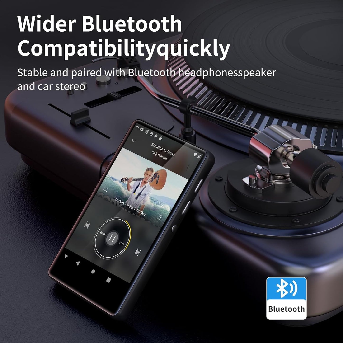 MP4 Player de 80 GB cu WiFi, Bluetooth, Touchscreen de 4.0 inch, sistem de operare Android 8.1 OS, procesor cu 8 nuclee de 1,92 GHz, aplicati preinstalate, Play Store, Browser, E-Book, Radio Fm, Recorder, Spotify, SWOFY negru