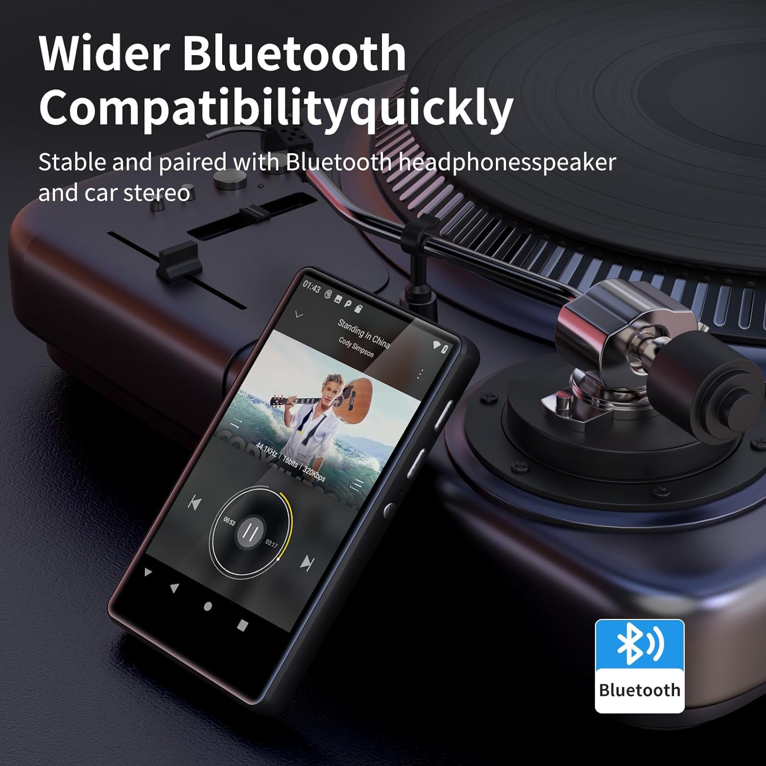 MP4 Player de 80 GB cu WiFi, Bluetooth, Touchscreen de 4.0 inch, sistem de operare Android 8.1 OS, procesor cu 8 nuclee de 1,92 GHz, aplicati preinstalate, Play Store, Browser, E-Book, Radio Fm, Recorder, Spotify, SWOFY negru