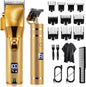 Set Masina de tuns profesionala, cu detailer pentru contur si barba, fara fir, reincarcabile, baterie 3000 mAh, autonomie de 300 min, design ergonomic, lama din titanium