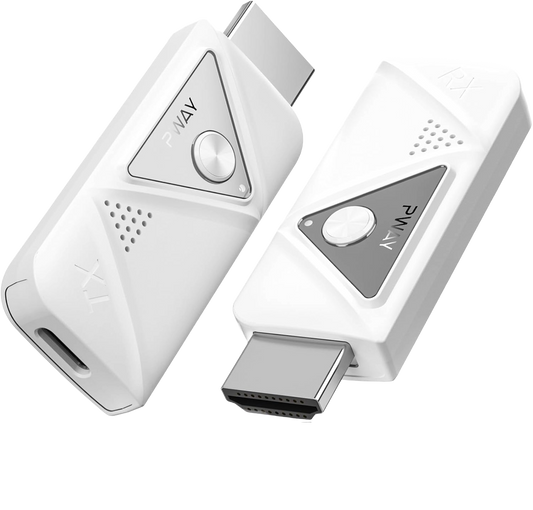 Kit Extender HDMI Wireless, Full HD 1080p 60Hz, dual band 2.4 si 5GHz, adaptor HDMI Plug and Play, pana la 30m, latenta scazuta, design slim, alb