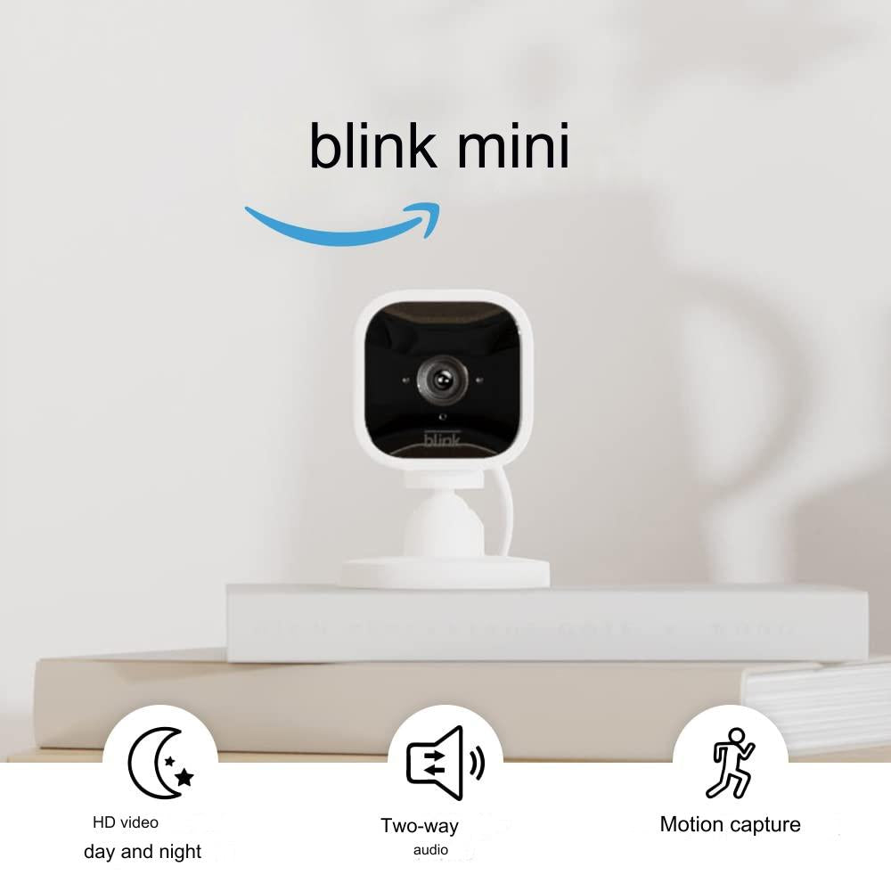 Set 2 camere de supraveghere, WiFi, mini HD 1080P, senzor de miscare, compatibile cu Alexa, comunicare bidirectionala, nightvision, Blink Mini