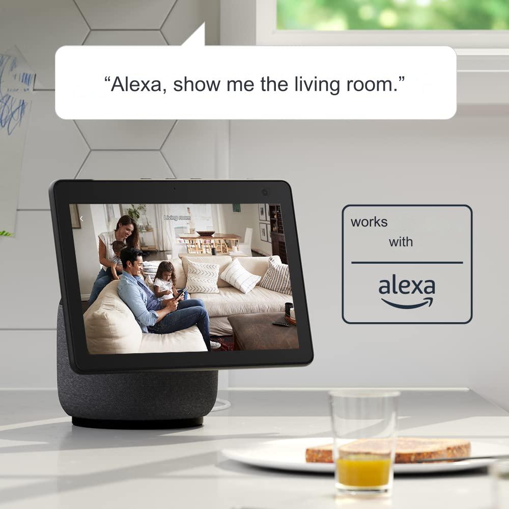 Set 2 camere de supraveghere, WiFi, mini HD 1080P, senzor de miscare, compatibile cu Alexa, comunicare bidirectionala, nightvision, Blink Mini, Negru