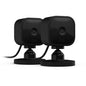 Set 2 camere de supraveghere, WiFi, mini HD 1080P, senzor de miscare, compatibile cu Alexa, comunicare bidirectionala, nightvision, Blink Mini, Negru