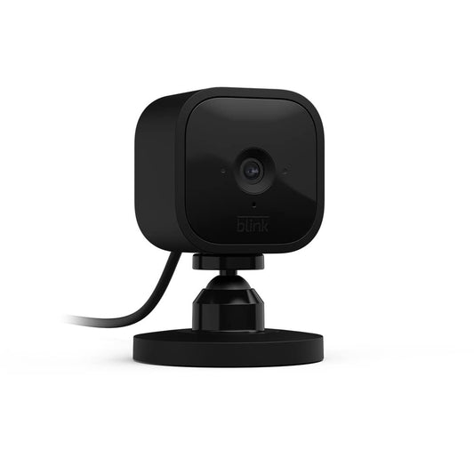 Camera de supraveghere, WiFi, mini HD 1080P, senzor de miscare, compatibila cu Alexa, comunicare bidirectionala, nightvision, Blink Mini, Negru