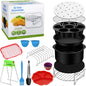 Accesorii pentru Friteuza cu aer cald, set 16 piese, compatibile cu modelele Airfryer de 4.2L-5.8L, Phillips, Gowise, forme de prajituri, tava pentru pizza, tava de coacere, gratare, hartie de copt, spatula, clesti si protectie din silicon
