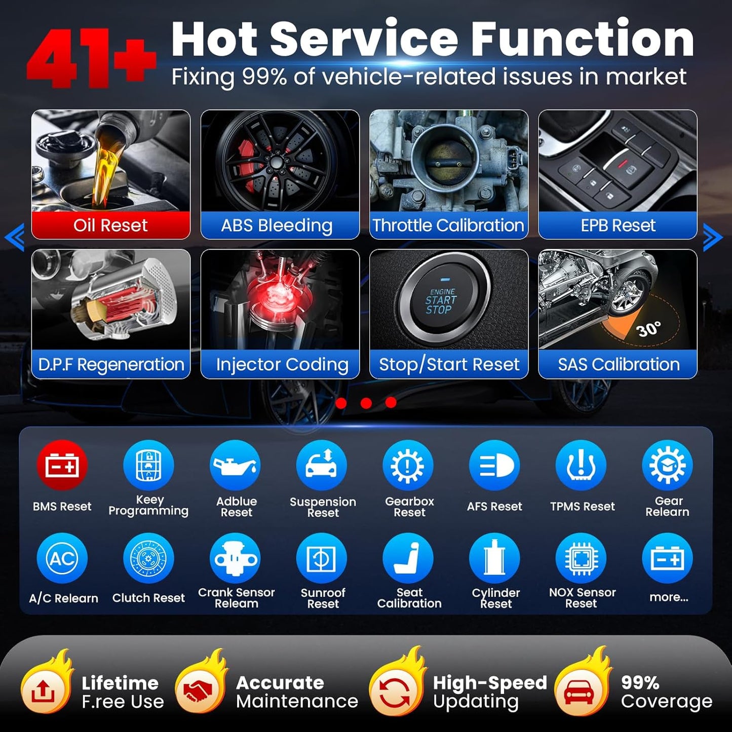 Tester auto profesional OBD2 cu codare ECU, control bidirectional, diagnoza la nivel OE, resetare 60+ sisteme, J2534, CANFD, DOIP, FCA SGW, cu Bluetooth, WiFi, acumulator 12600 mAh, 4GB RAM, 64GB ROM si touchscreen 10.1 inch, LAUNCH X431 PRO3S+ Elite