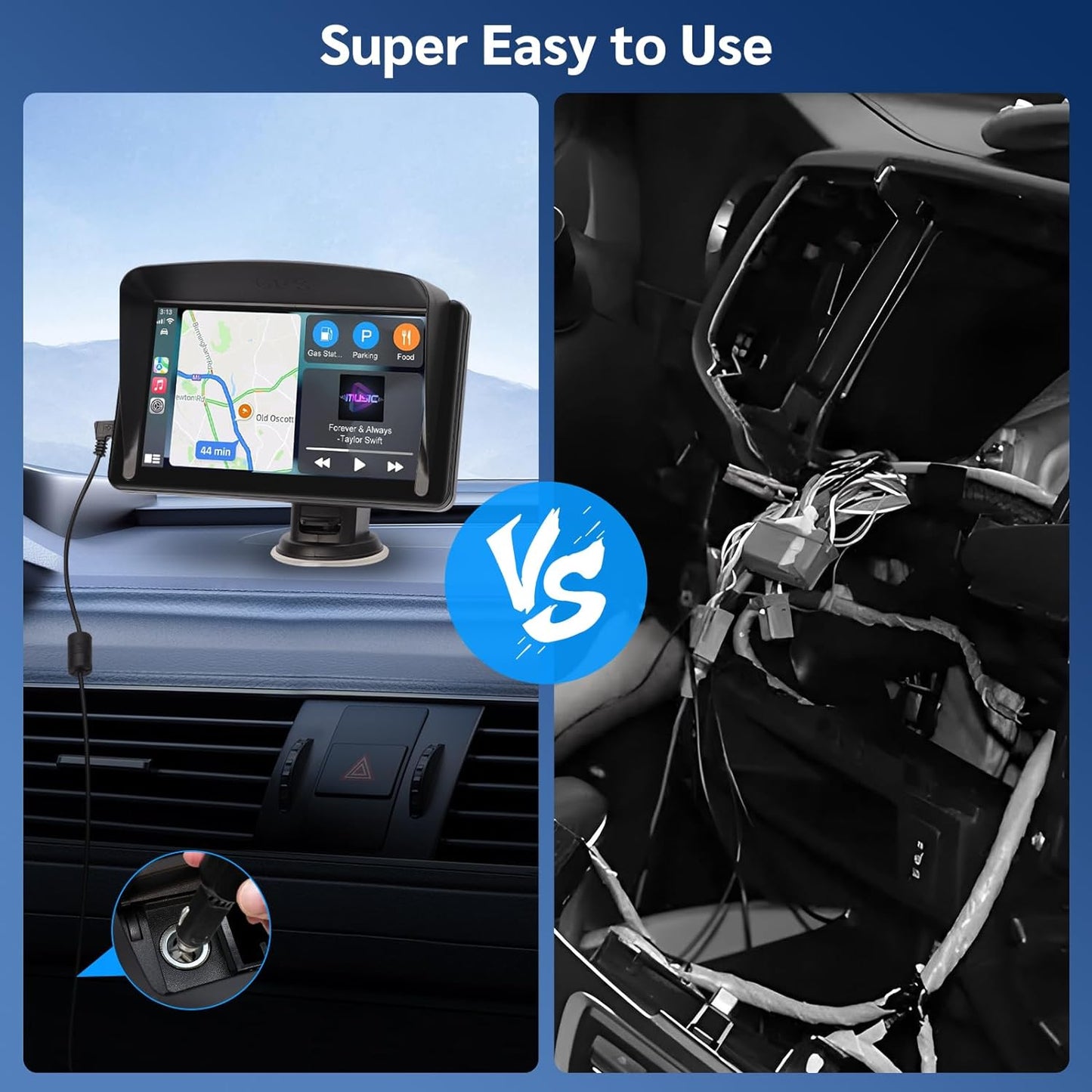 Navigatie Auto Multimedia, GPS, Wireless, Apple CarPlay, Android Auto, Bluetooth 5.0, MirrorLink, Rezolutie HD 1024 x 600, cu Camera Marsarier, Ecran LCD, Touchscreen, 7 inchi, Compatibila cu Google Assistant si Siri, Parasolar, Universala