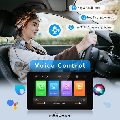 Navigatie Auto Multimedia, GPS, Wireless, Apple CarPlay, Android Auto, Bluetooth 5.0, MirrorLink, Rezolutie HD 1024 x 600, cu Camera Marsarier, Ecran LCD, Touchscreen, 7 inchi, Compatibila cu Google Assistant si Siri, Parasolar, Universala
