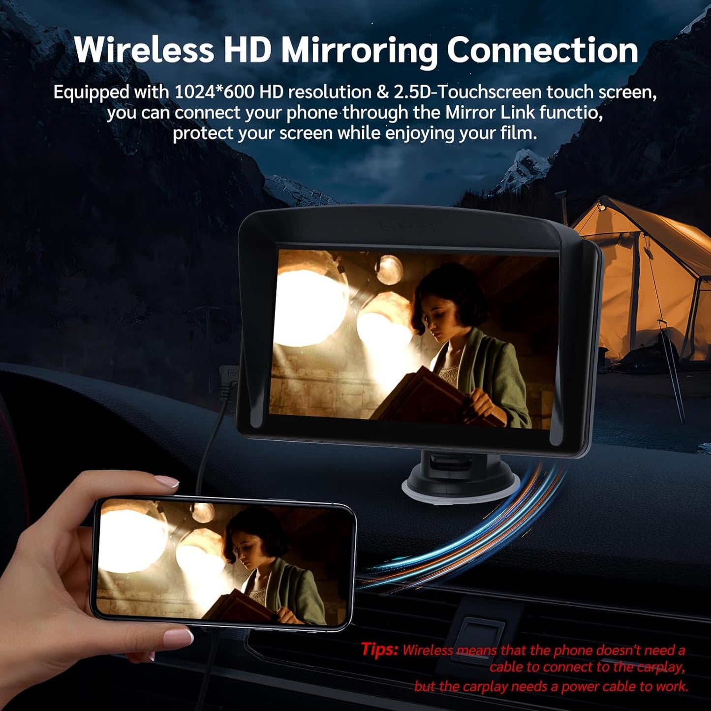 Navigatie Auto Multimedia, GPS, Wireless, Apple CarPlay, Android Auto, Bluetooth 5.0, MirrorLink, Rezolutie HD 1024 x 600, cu Camera Marsarier, Ecran LCD, Touchscreen, 7 inchi, Compatibila cu Google Assistant si Siri, Parasolar, Universala