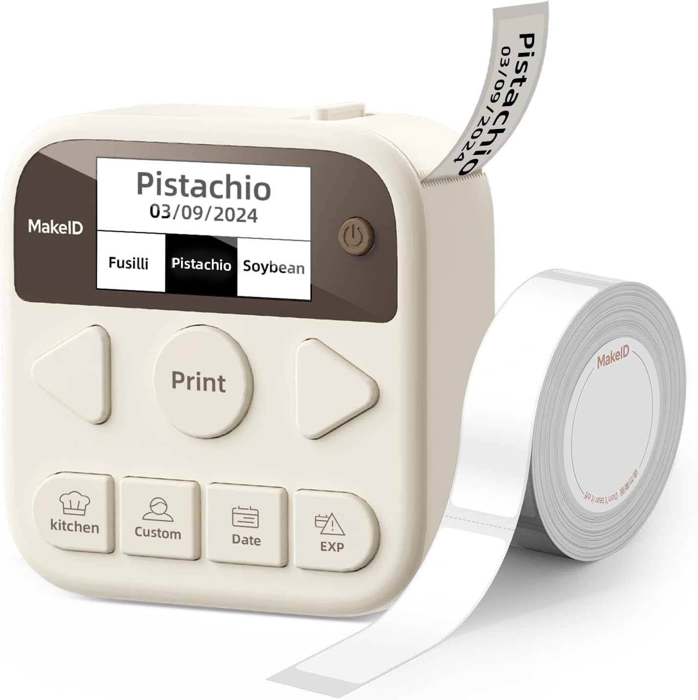 Aparat de etichete cu Bluetooth, mini imprimanta termica fara cerneala, aplicatie dedicata, etichete pentru acasa, prindere magnetica, portabil, viteza imprimare de 20 mm/s, reincarcabil type C, si o rola de etichete impermeabila la apa si ulei
