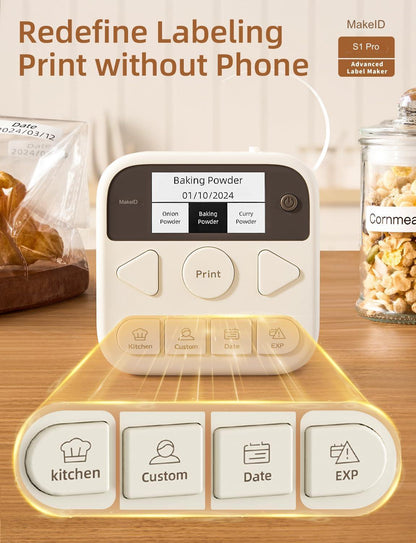Aparat de etichete cu Bluetooth, mini imprimanta termica fara cerneala, aplicatie dedicata, etichete pentru acasa, prindere magnetica, portabil, viteza imprimare de 20 mm/s, reincarcabil type C, si o rola de etichete impermeabila la apa si ulei