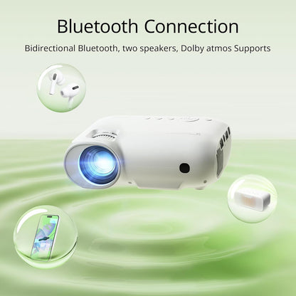 Videoproiector WiFi cu Bluetooth 5.2, Full HD 1080P si Suport 4K, 15000 Lumeni, 400 ANSI, Ecran de 200 inch, Functie Zoom, Control prin Telecomanda, Difuzor Inclus, Incorporat Netflix, YouTube, Disney plus, Compatibil cu Smartphone, PC, TV Stick, PS5