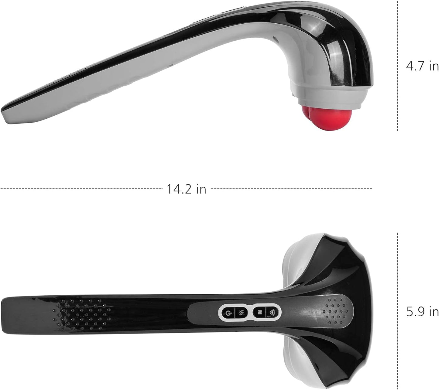 Aparat de masaj profesional Snailax, cu functie de caldura pe 2 zone, multifunctional, portabil, reincarcabil, 3200 pulsatii pe minut, 3 capete, 3 moduri si 3 intensitati cu maner ergonomic, pentru gat, spate, umeri
