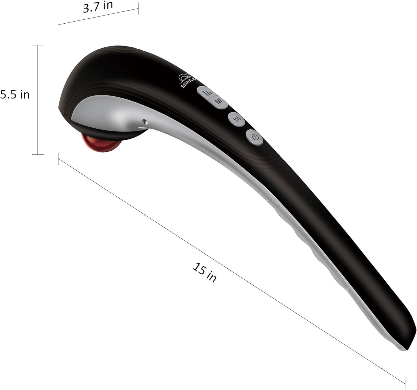 Aparat de masaj profesional Snailax, cu functie de caldura, multifunctional, portabil, reincarcabil, 4 capete, 3 moduri si 3 intensitati reglabile, cu maner ergonomic, pentru gat, spate si umeri