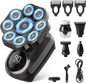 Aparat de ras electric 9D cu cap rotativ, 6 in 1, rezistent la apa IPX7, umed si uscat, cu afisaj LCD, reincarcabil USB, multifunctional, pentru cap si fata