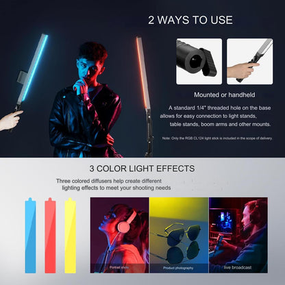 Kit de lumina continua, 2 lumini studio LED, cu display LCD, telecomanda, 4 filtre de culoare, 210 LED-uri CRI97, 3200K-5600K, Luminozitate reglabila 0-100%, alimentare duala, cu 2 buc trepied reglabil si geanta de depozitare si transport, Neewer BH20B