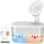 Aparat pentru curatat urechile electric, indeparteaza eficient ceara, cu 4 moduri de irigare, presiune 8-15PSI, impermeabil IPX5, USB C, doua rezervor de 400 ml, cu 3x capuri de slicon, 1x pompita, 1x betisoare de urechii si 1x autocolant cu termometru