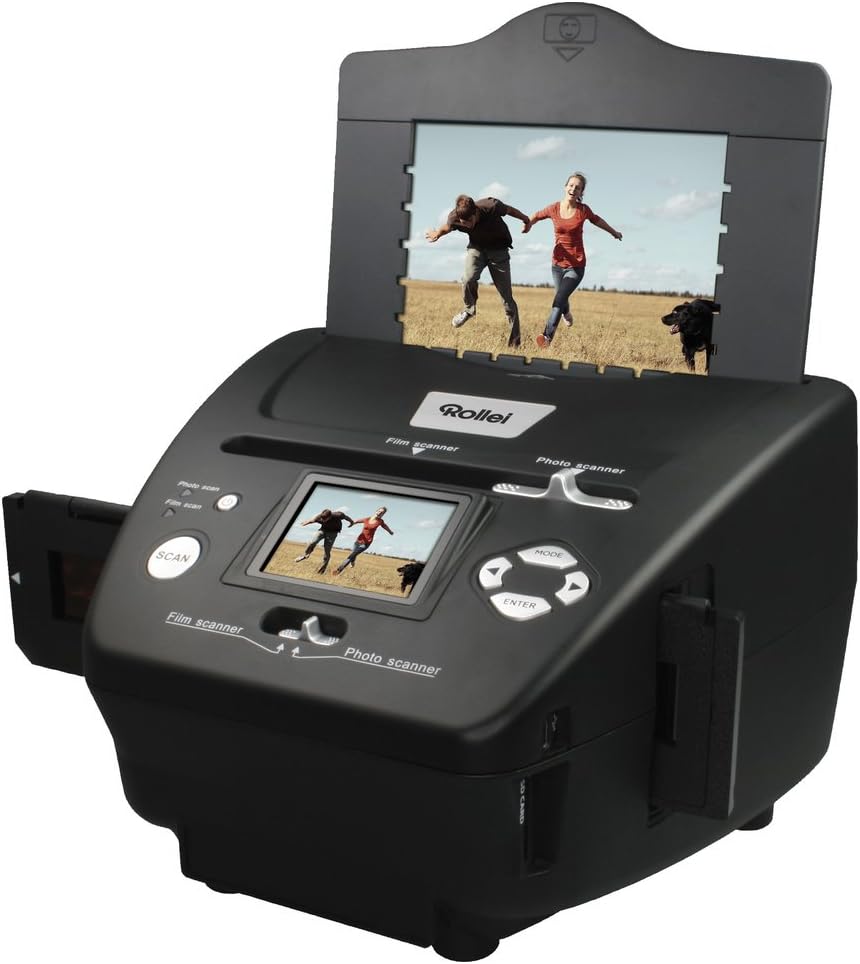 Scanner de film, diapozitive si poze, cu afisaj LCD de 2.4 inch, converteste in format digital, cu slot card SD si USB, de 5 MP, Rollei PDF-S 240 SE