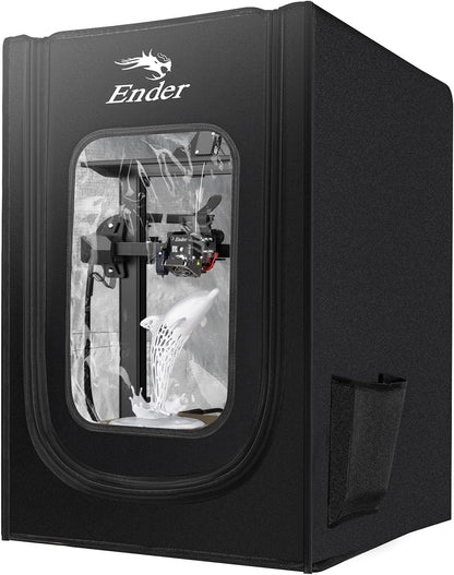 Husa imprimanta 3D Creality pentru seria Ender 3V2/3V2 Neo/Ender 3S1/3S1 Pro/Ender 3Pro/Ender 3/3Neo/Ender 3Max/Neo/Ender 6SE/Ender 5/5Pro/5S1, Ignifuga, impermeabila, rezistenta la praf, detasabila 750x650x550mm, Negru