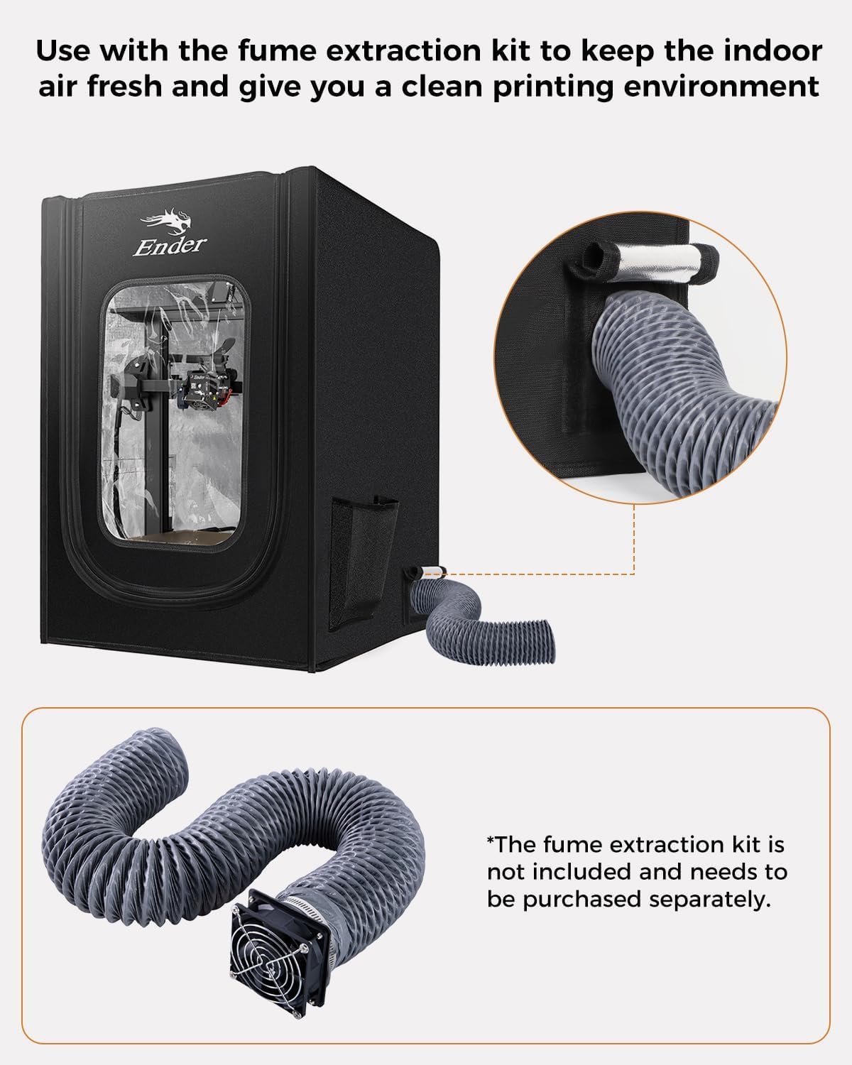 Husa imprimanta 3D Creality pentru seria Ender 3V2/3V2 Neo/Ender 3S1/3S1 Pro/Ender 3Pro/Ender 3/3Neo/Ender 3Max/Neo/Ender 6SE/Ender 5/5Pro/5S1, cu gura de aerisire, Ignifuga, impermeabila, rezistenta la praf, detasabila 750x650x550mm, Negru