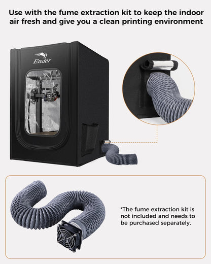 Husa imprimanta 3D Creality pentru seria Ender 3V2/3V2 Neo/Ender 3S1/3S1 Pro/Ender 3Pro/Ender 3/3Neo/Ender 3Max/Neo/Ender 6SE/Ender 5/5Pro/5S1, cu gura de aerisire, Ignifuga, impermeabila, rezistenta la praf, detasabila 750x650x550mm, Negru