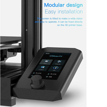 Ecran Smart pentru Imprimante 3D, Compatibil cu Ender-3 V2, Ender 3 Pro, Ender 3D Printer, pentru Placa de Baza pe 32 de Biti, HD, Color, Functie de Memorie, Format de fisier acceptat JPEG, Creality, Negru