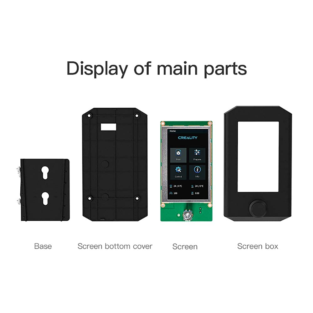 Ecran Smart pentru Imprimante 3D, Compatibil cu Ender-3 V2, Ender 3 Pro, Ender 3D Printer, pentru Placa de Baza pe 32 de Biti, HD, Color, Functie de Memorie, Format de fisier acceptat JPEG, Creality, Negru