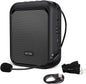Megafon portavoce Bluetooth 5.0 portabil, cu microfon headset, 10W, baterie 1800 mAh, slot card, cu prindere tip clema, sistem PA, suporta audio in format MP3, pentru profesori, ghid turistic, antrenor