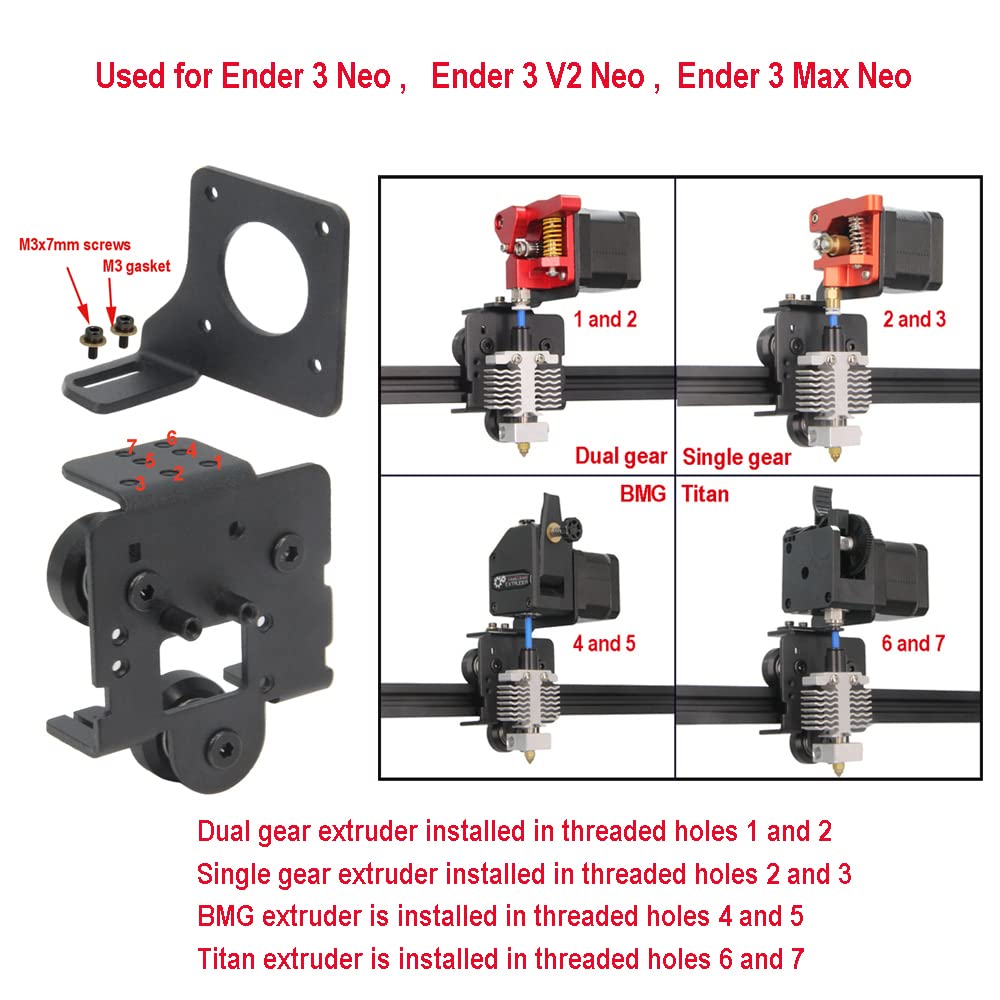Kit de Conversie Imprimanta 3D, cu Motor pas cu pas, Extruder Dual Gear, din Metal, cu Arc de Tensionare si Suport Direct Drive, pentru Ender 3 Neo, Ender 3 V2 Neo, Ender 3 Max Neo