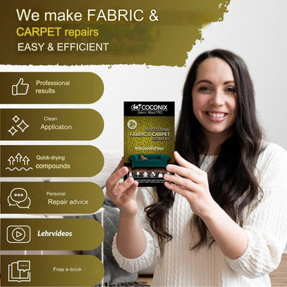 Kit reparatie si restaurare textil Coconix pentru tesaturi si covoare, scaune auto, canapea, mobilier, tapiterie sau jachete, usor de aplicat, multicolor