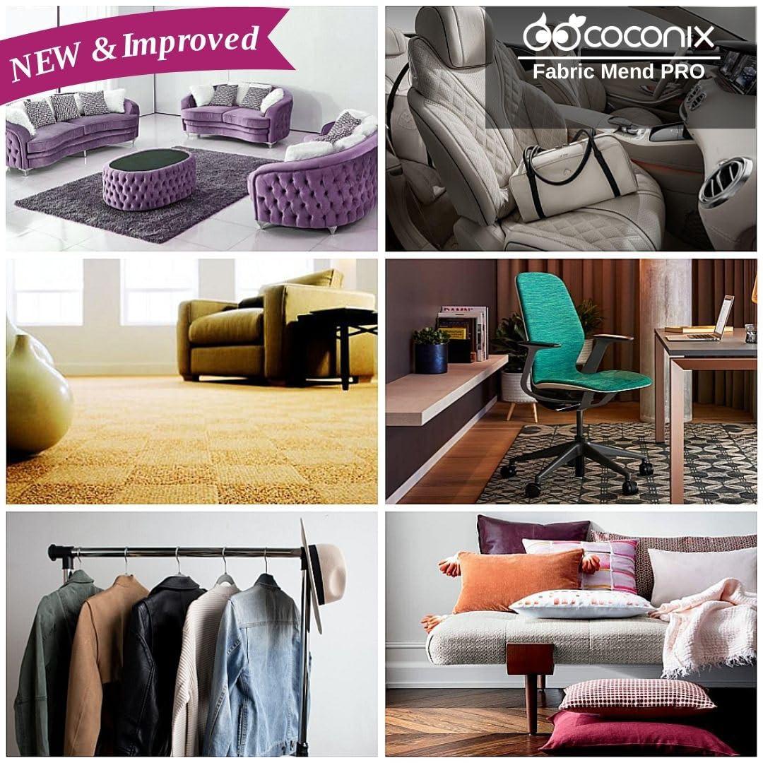 Kit reparatie si restaurare textil Coconix pentru tesaturi si covoare, scaune auto, canapea, mobilier, tapiterie sau jachete, usor de aplicat, multicolor