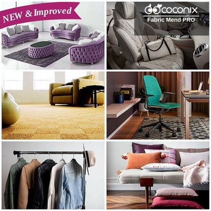 Kit reparatie si restaurare textil Coconix pentru tesaturi si covoare, scaune auto, canapea, mobilier, tapiterie sau jachete, usor de aplicat, multicolor
