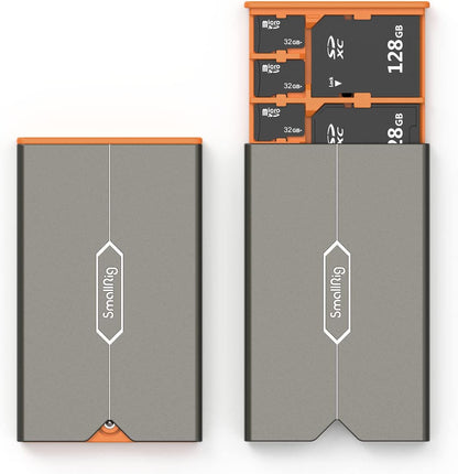 Carcasa carduri de memorie SMALLRIG 4107 cu 8 sloturi pentru 2 carduri SD + 4 carduri Micro SD + 2 carduri CFexpress tip A
