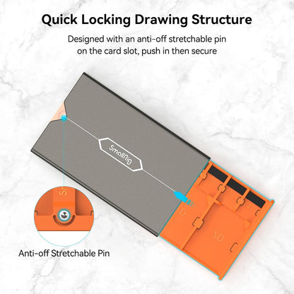 Carcasa carduri de memorie SMALLRIG 4107 cu 8 sloturi pentru 2 carduri SD + 4 carduri Micro SD + 2 carduri CFexpress tip A
