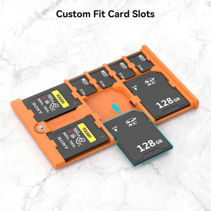 Carcasa carduri de memorie SMALLRIG 4107 cu 8 sloturi pentru 2 carduri SD + 4 carduri Micro SD + 2 carduri CFexpress tip A