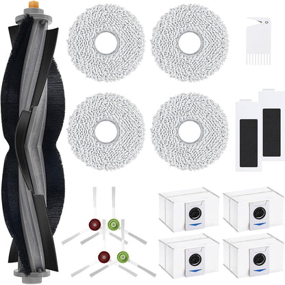 Kit accesorii aspirator compatibile Ecovacs Deebot T20 Omni/T20 PRO/T20 PRO PLUS/T20 MAX, cu 1 perie tambur, 2 filtre, 4 perii laterale, 4 paduri mop si 4 saculeti praf, accesorii curatare