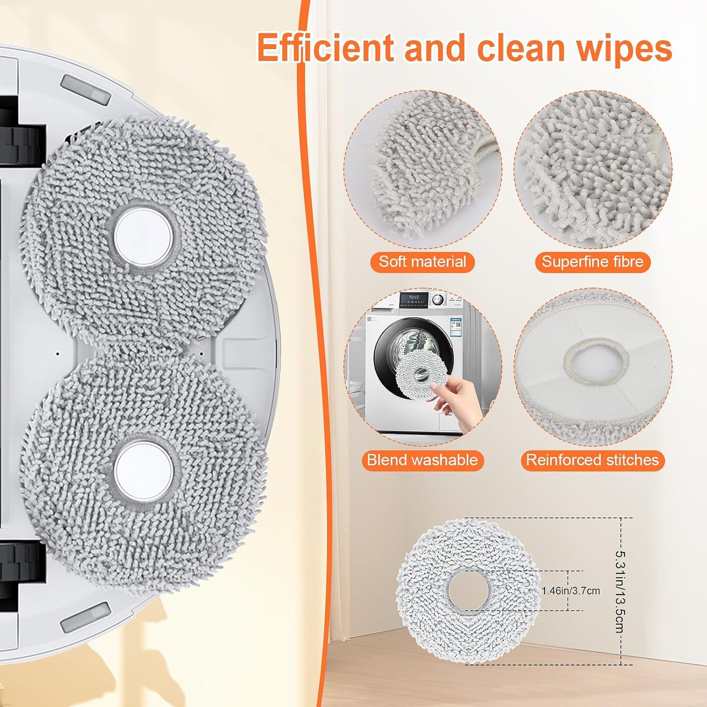 Kit accesorii aspirator compatibile Ecovacs Deebot T20 Omni/T20 PRO/T20 PRO PLUS/T20 MAX, cu 1 perie tambur, 2 filtre, 4 perii laterale, 4 paduri mop si 4 saculeti praf, accesorii curatare