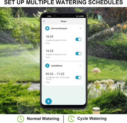 Programator irigare/udare Wireless, WiFi 2.4GHz si Bluetooth, Control prin aplicatie, 20 programe diferite, Cupla de intrare din alama, Compatibil Alexa si OK Google, Shrivee