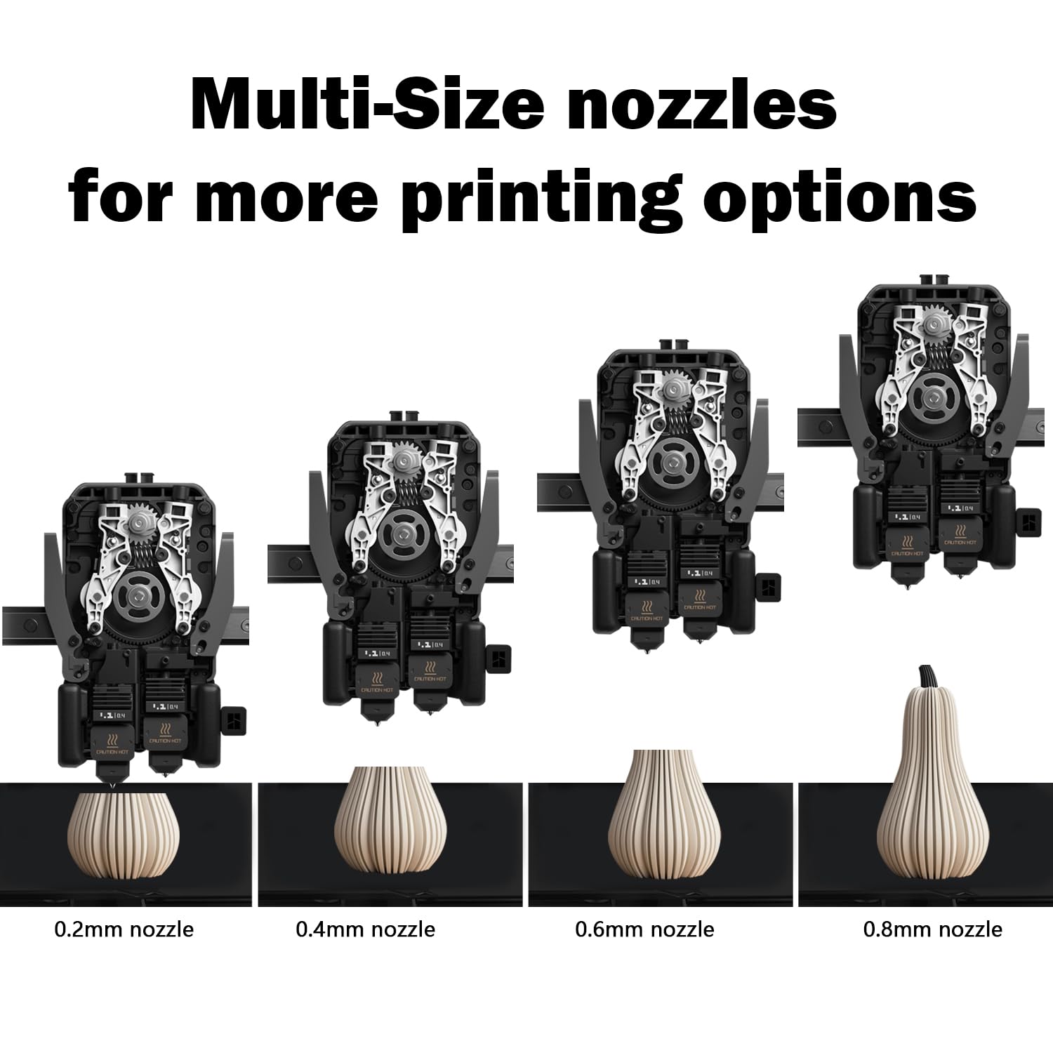 Set de 2 Hotend-uri pentru imprimante 3D Bambu Lab A1 / A1 Mini / H2D Combo, cu duza de 0.4 mm din otel calit, cu 2 sosete din silicon