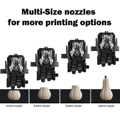 Set de 2 Hotend-uri pentru imprimante 3D Bambu Lab A1 / A1 Mini / H2D Combo, cu duza de 0.4 mm din otel calit, cu 2 sosete din silicon