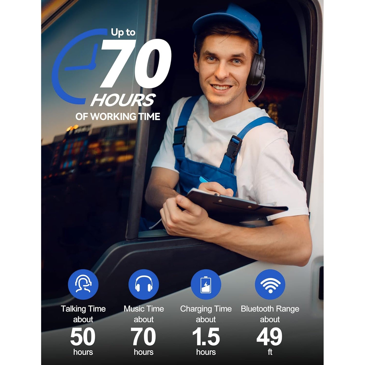 Casca call center Wireless Bluetooth, cu microfon rotativ 270°, USB dongle, anulare a zgomotului, functionare pana la 70 de ore, raza de 15m, pentru PC, smartphone, neagra