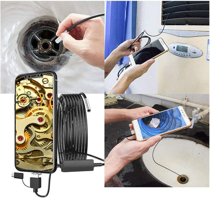 Endoscop industrial, camera de inspectie de 3.9 mm, HD 1280 x 720, cu tub USB semi-rigid de 5 m si 6 LED-uri, luminiozitate reglabila, unghi larg de 70 de grade, rezistenta la apa IP67, compatibil cu android si PC